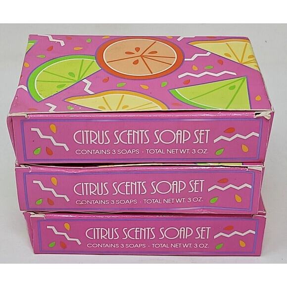 3 Boxes of 3 pc-Avon Decorative Citrus Scents Soap Set-Fruit Slice Shape NOS U95 - Picture 3 of 5